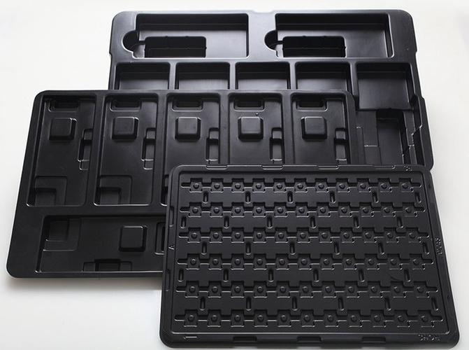 厂家定制 电子产品黑色吸塑内托 ps防静电吸塑托盘 吸塑盘托盘